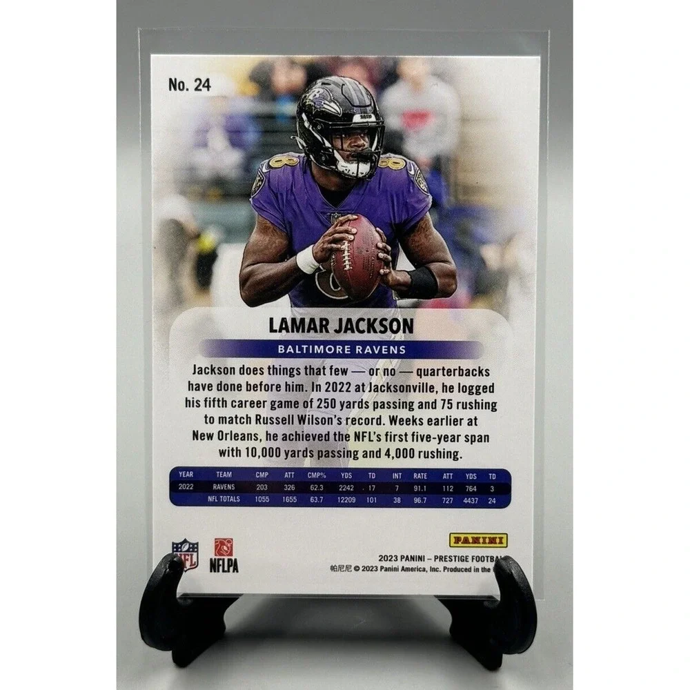 2023 Panini Prestige #24 Lamar Jackson Baltimore Ravens‎ Football Card MVP